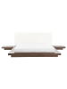 Beliani Doppelbett ZEN in Braun/Weiß - (W) 308 x (H) 86 x (L) 229 cm