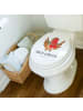 Mr. & Mrs. Panda Motiv WC Sitz Rotkehlchen Weihnachten mit Spruch in Weiß