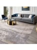 KADIMA DESIGN Teppich Marmor-Design Abstrakt, Grau-Silber-Gold, Hochglanz, Pflegeleicht