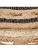 Beliani Geflochtener Teppich GOYNE in Beige/Schwarz - (W) 140 x (H) 1.2 x (L) 140 cm