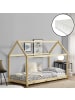 en.casa Kinderbett Netstal mit Matratze in Beige (L)200cm (B)90cm