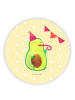 Mr. & Mrs. Panda Rund Magnet Avocado Party Zeit ohne Spruch in Gelb Pastell