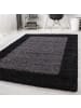 KADIMA DESIGN Teppich Hochflor einfarbig mit Bordüre Polypropylen Wohnzimmer in Anthrazit