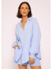 SASSYCLASSY Ultra Oversize Musselin-Blusenhemd kürzere Variante in Hellblau