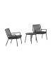 ebuy24 Lounge-Set Mykonos (3-teilig) Schwarz 50 x 50 cm