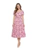 Berwin Rosendruck-Kleid mit kurzem Arm