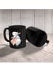 Mr. & Mrs. Panda Tasse Zeichenllo Herz mit Spruch in Schwarz