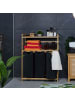 relaxdays Wäschekorbregal in Natur/ Schwarz - (B)80 x (H)105 x (T)40 cm