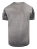 Rusty Neal T-Shirt Verwaschen mit Logo Print und Knopfleiste in Anthrazit