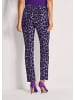 MADELEINE Gerade Jersey-Leggings mit Animal-Print in purple / schwarz