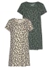 Vivance Active Sleepshirt in ecru-schwarz-gemustert
