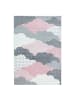 KADIMA DESIGN Kinderteppich Waschbar Wolken COGNE Strapazierfähig OEKO-TEX in Pink