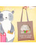 Mr. & Mrs. Panda Tote Bag Bär Gefühl mit Spruch in Braun Pastell