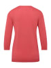 GOLDNER Rundhalspullover Sommerlicher Strickpullover mit Ajourmuster in koralle