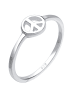 Elli Ring 925 Sterling Silber Peace-Zeichen in Silber