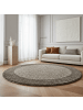 KADIMA DESIGN Teppich Hochflor Shaggy Waschbar Bordüre RHEIN Strapazierfähig in Taupe