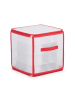 relaxdays 3 x Weihnachtskugel-Aufbewahrungsbox in Transparent/ Rot - (B)30x(H)31x(T)30 cm