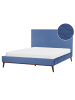 Beliani Doppelbett BAYONNE in Blau/Braun - (W) 191 x (H) 121 x (L) 212 cm
