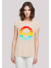 F4NT4STIC Extended Shoulder T-Shirt Alien Retro Sonnenuntergang in Whitesand