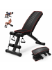 relaxdays Hantelbank in Schwarz - (B)42 x (H)47 x (T)110 cm