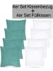 Aspero Aspero 4 Flanell Kissenbezüge + Füllungen 60x60 cm in Blau