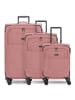Redolz Essentials 12 THREE SET 4 Rollen Kofferset 3-teilig mit Dehnfalte rose