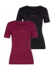 LASCANA T-Shirt in bordeaux, schwarz