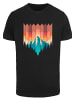 F4NT4STIC T-Shirt Berg Sonnenuntergang Geometrisch in schwarz