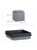 relaxdays Sitzhocker in Dunkelgrau - (B)40,5 x (H)42x (T)40,5 cm
