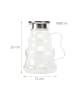 relaxdays Glaskaraffe in Transparent/ Silber - 1688 ml