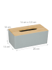 relaxdays Tücherbox in Grau/ Natur - (B)26 x (H)10 x (T)14 cm