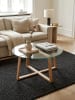 KADIMA DESIGN Couchtisch Eiche, Modern, Transparente Glasplatte, Überkreuztes Gestell