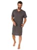 NORMANN Nachthemd kurzarm zeitlosem Alloverprint   - 71250 in dunkelgrau