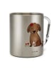 Mr. & Mrs. Panda Edelstahltasse Hund Dame ohne Spruch in Silber