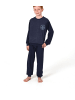 NORMANN Frottee Pyjama Schlafanzug Bündchen und Stickerei - 82836 in blau