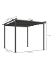 Outsunny Pergola 300L x 300B x 227H cm Dunkelgrau