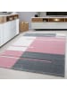 KADIMA DESIGN Teppich Kurzflor Karo Muster Polypropylen Wohnzimmer in Pink