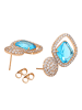 NAEMI Women Earrings in Rose Gold Turquoise