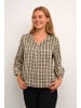 Kaffe Kurzarm-Bluse KAanna Regular fit in Black / Ermine Scale