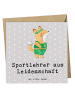 Mr. & Mrs. Panda Glückwunschkarte Sportlehrer Leidenschaft mit S... in Grau Pastell