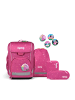Ergobag Grundschulranzen-Set CUBO LIGHT "ZauBärschloss" 5-tlg. in Pink