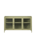 Beliani Vitrine NEWPORT in Grün/Gold - (W) 115 x (H) 64 x (L) 35 cm