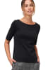 Zero  Baumwollshirt mit U-Boot Ausschnitt in Black Beauty