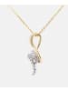 Diamant L'éternel Halskette mit Anhänger aus 375 Gelbgold mit Diamant gedreht