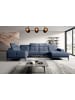 MF Design Nevido Recamiere Links in Blau -  (L) 201 x (B) 350 x (H) 77 cm