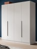 Inn.Furn Kleiderschrank weiß 4-türig 160 x 181 cm, Drehtürenschrank mit Kleiderstange