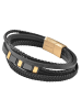 Adeliás Unisex Armband – Lederarmband aus Leder 23 cm in schwarz