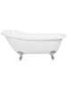 Beliani Freistehende Badewannen CAYMAN in Weiß/Silber - (W) 77 x (H) 74 x (L) 153 cm