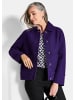 GOLDNER Kurzgröße:  Elegante Wolljacke mit Hemdkragen in lila / gemustert