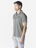 KOROSHI Herren polo mit kurzem arm aus piquÃ© mit print in grau